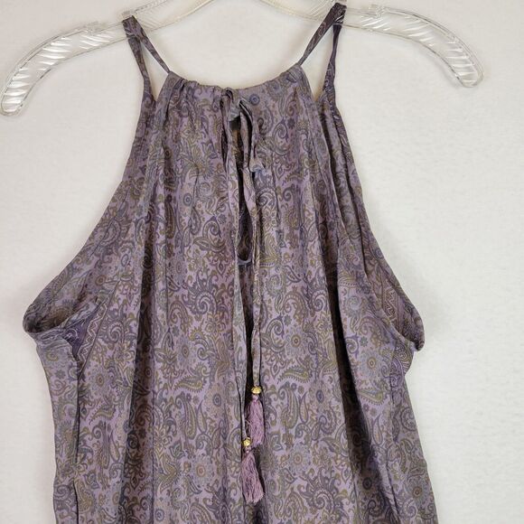 Mamey Womens Tank Cover Up Midi Slip Dress Size Medium Purple Paisley Pattern - Picture 2 of 7